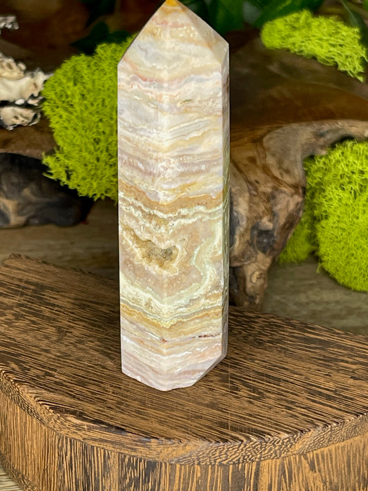 Banded Calcite Tower w/Druzy