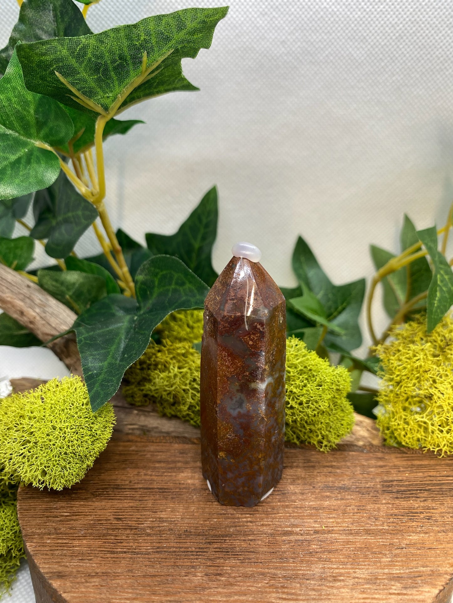 Red Moss Agate Tower