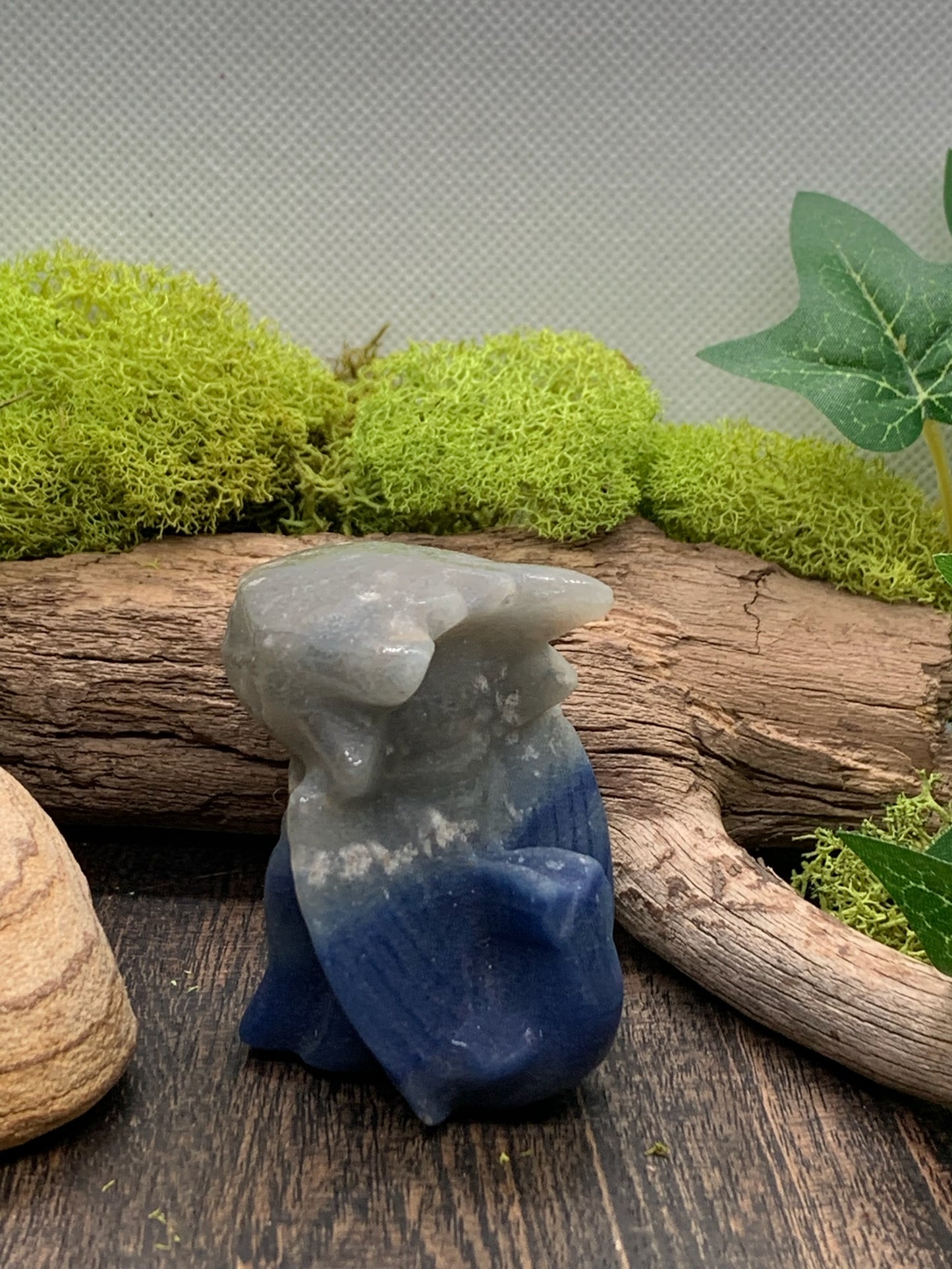 Blue Aventurine Toothless Carving