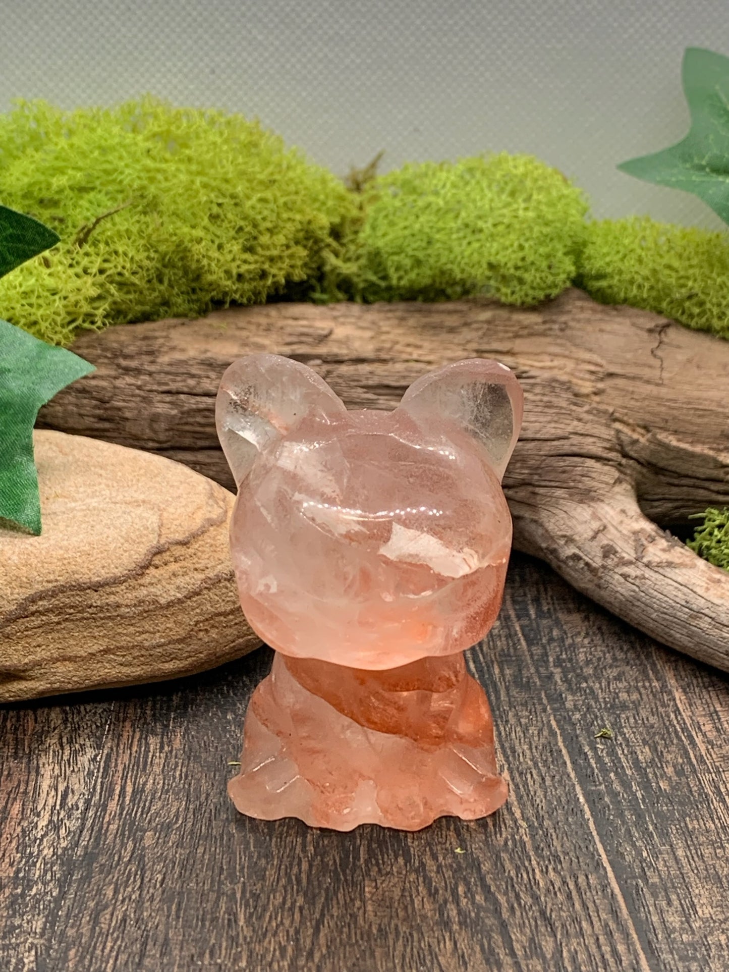 Fire Quartz French Bulldog Carving