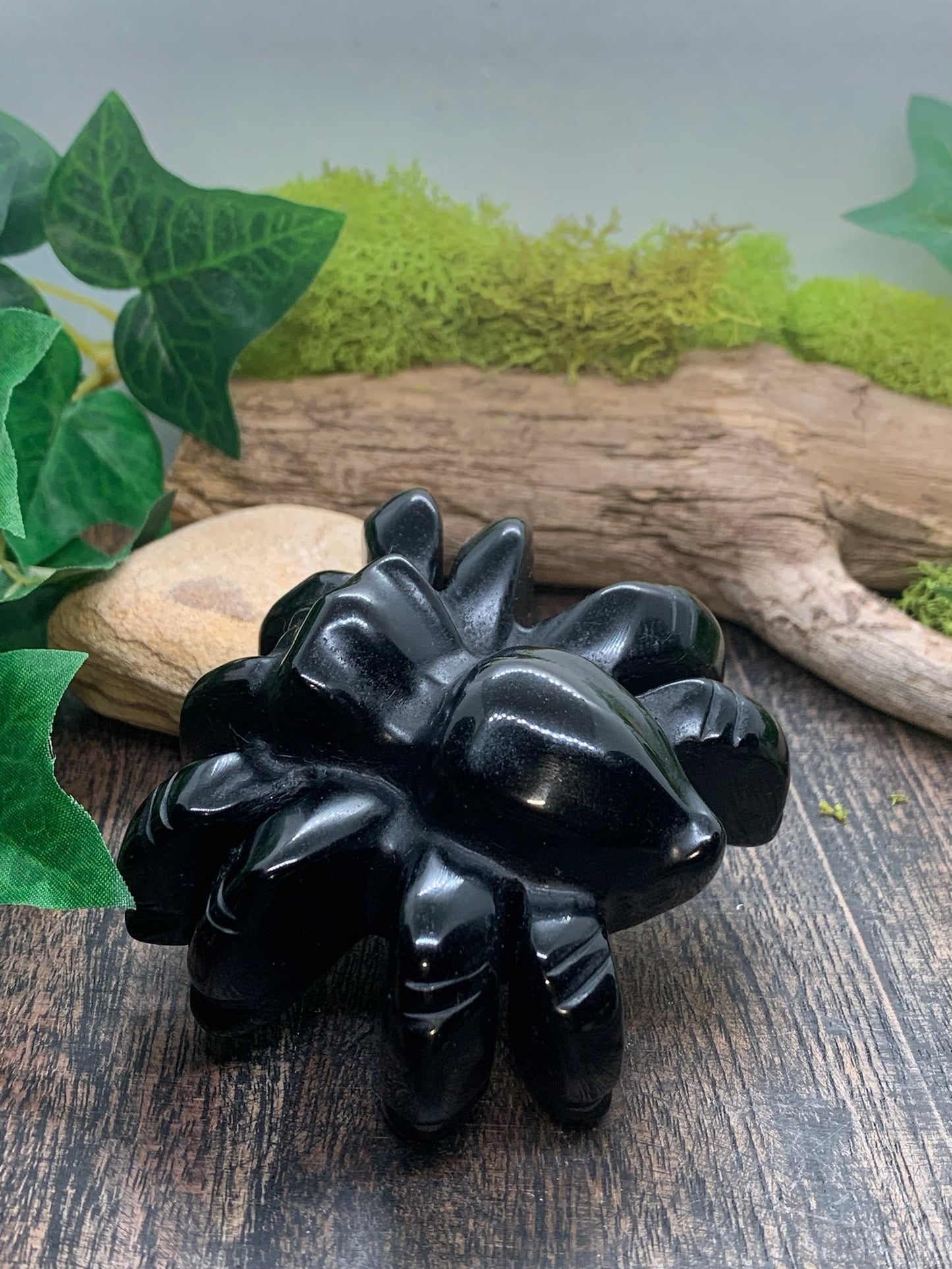 Black Obsidian Tarantula Carving