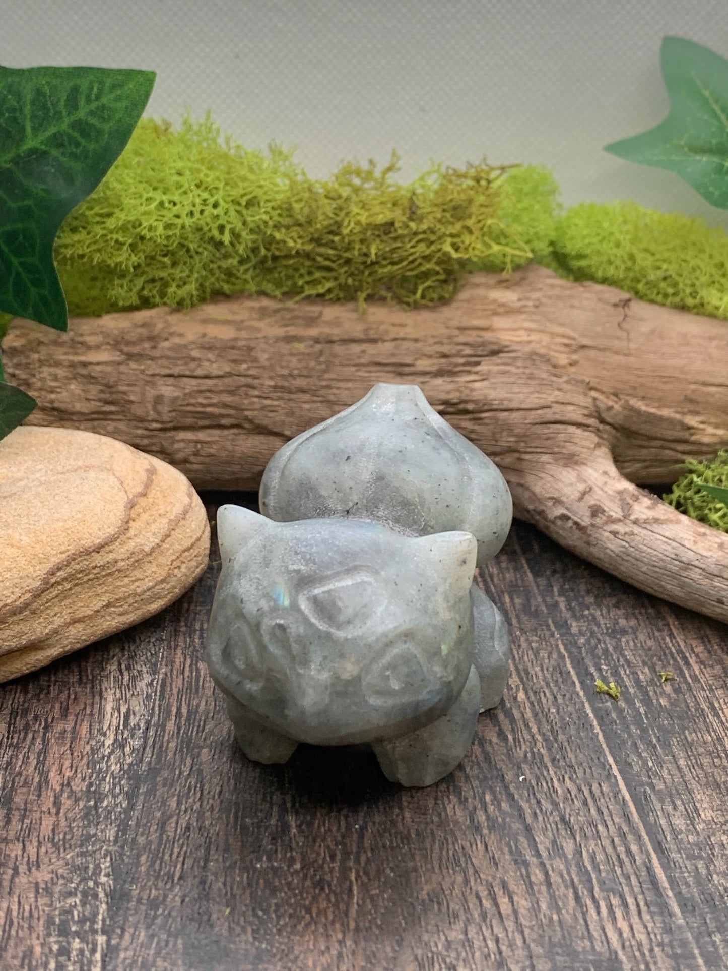 Labradorite Bulbasaur Carving