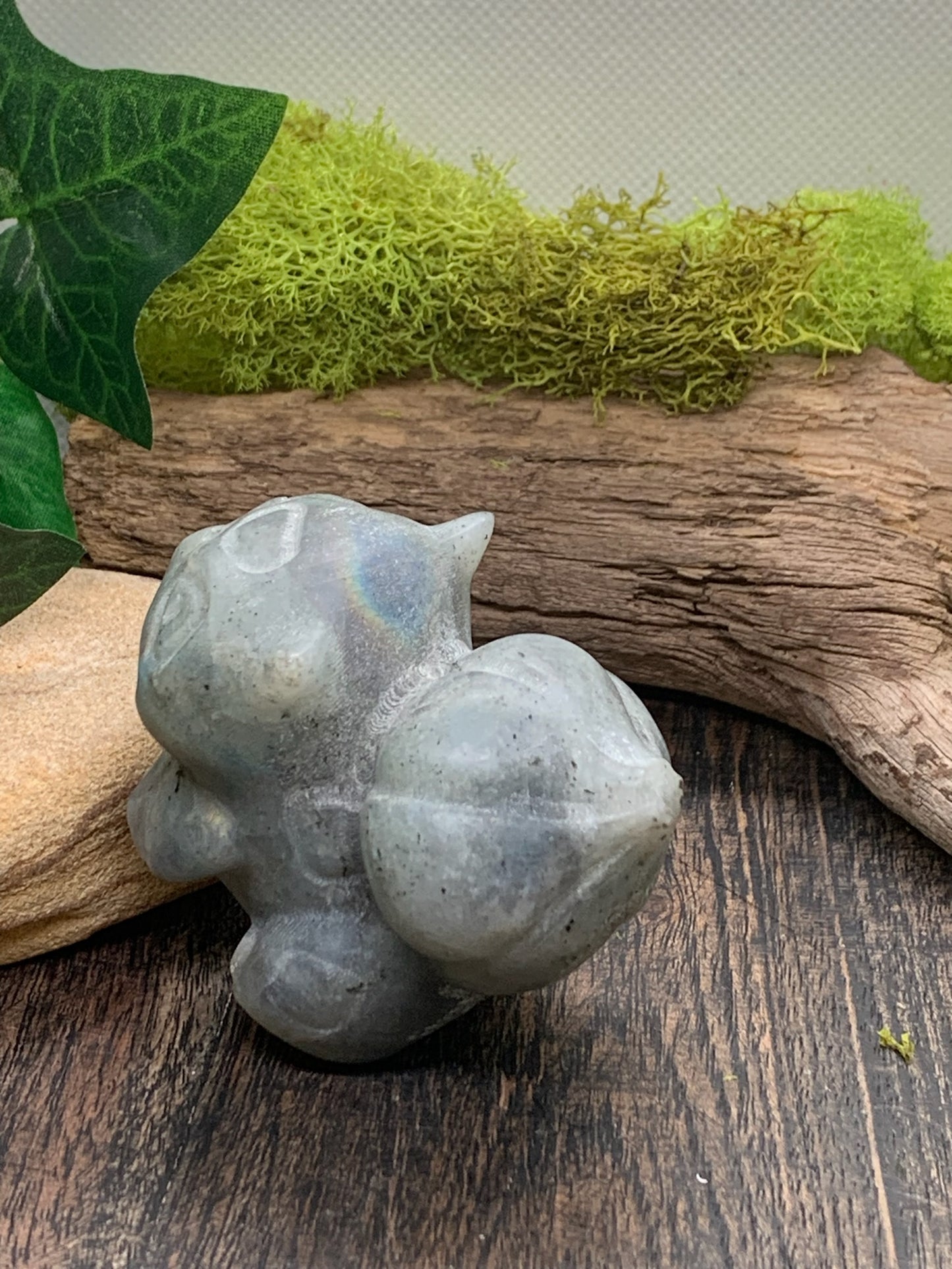 Labradorite Bulbasaur Carving