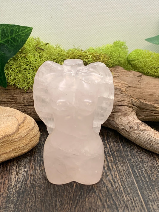 Rose Quartz Female Angel Carving