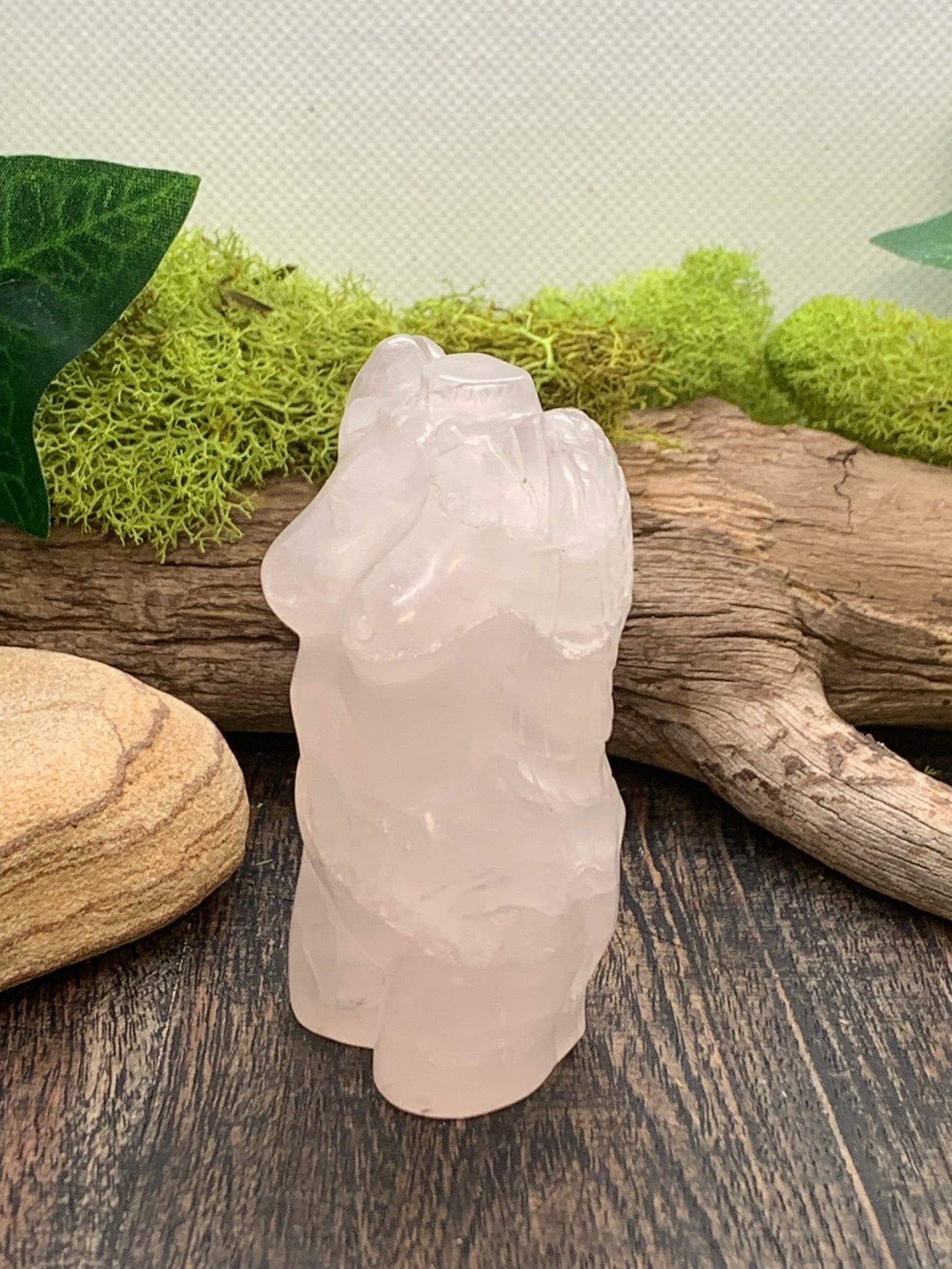 Rose Quartz Female Angel Carving