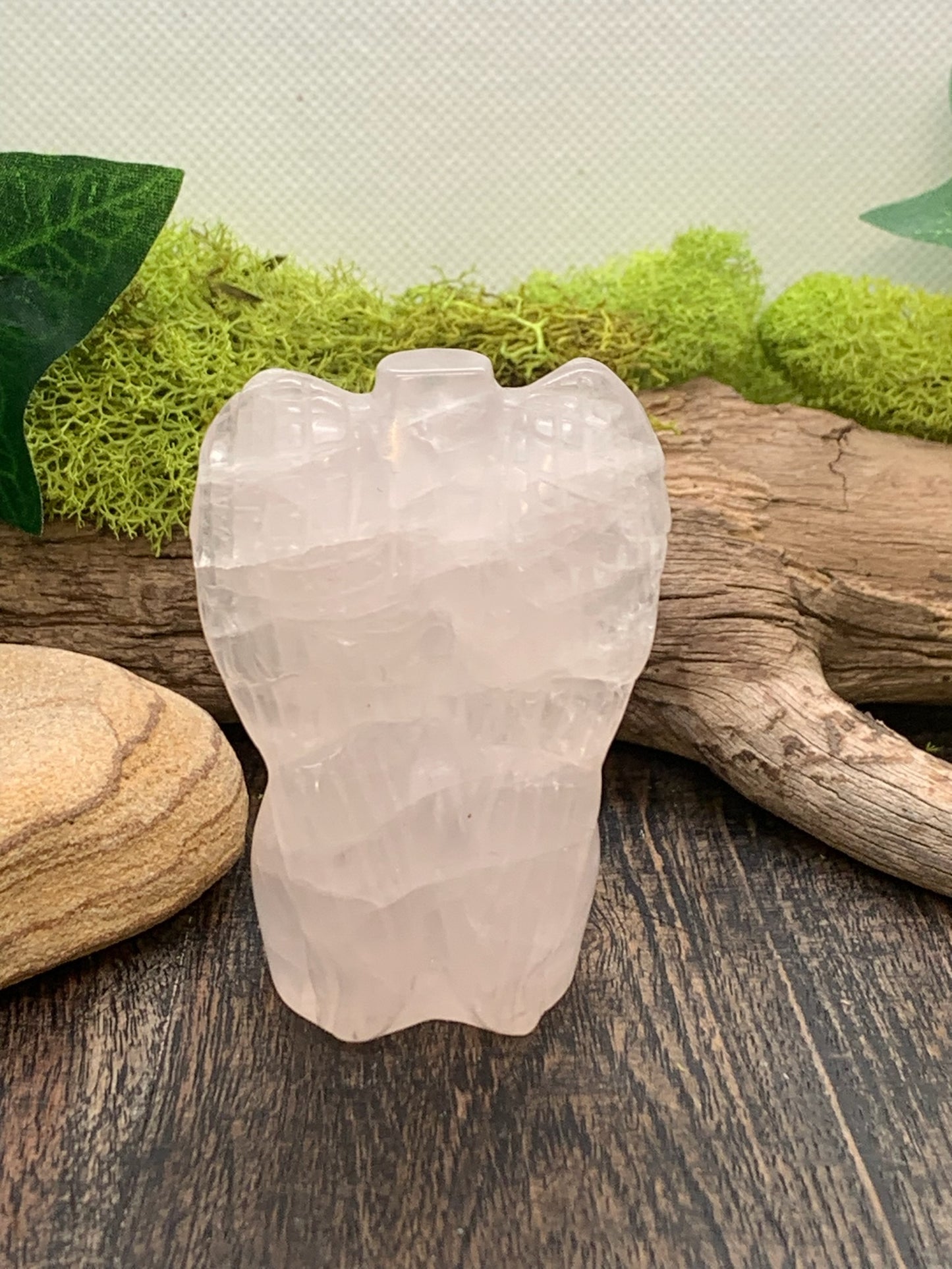 Rose Quartz Female Angel Carving