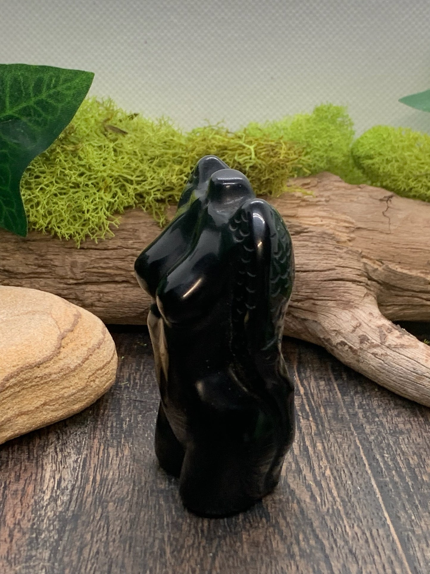 Obsidian Female Angel Body Carving