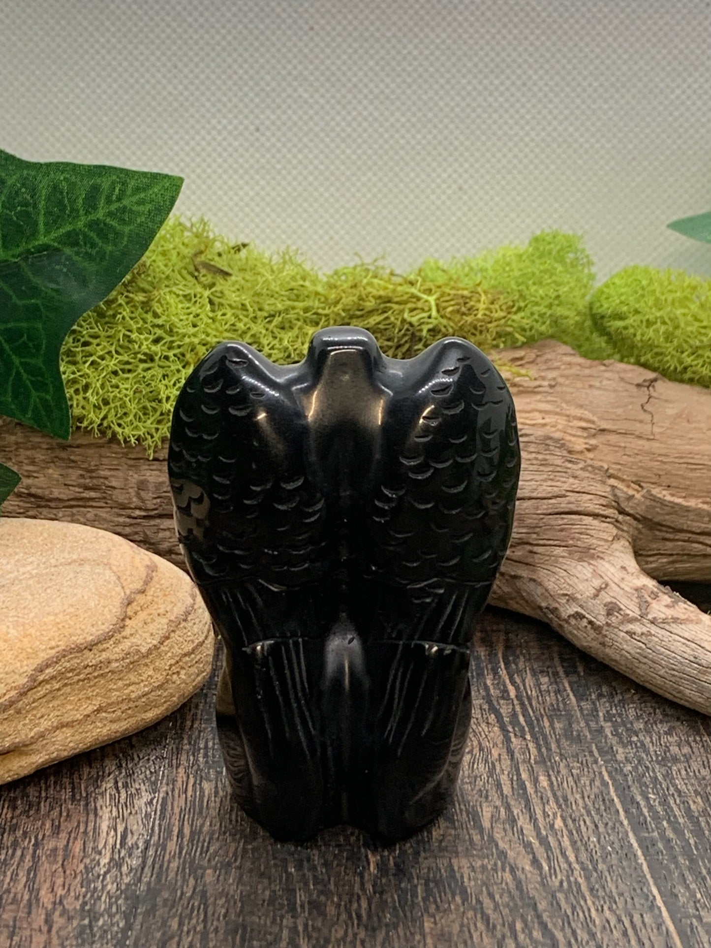 Obsidian Female Angel Body Carving