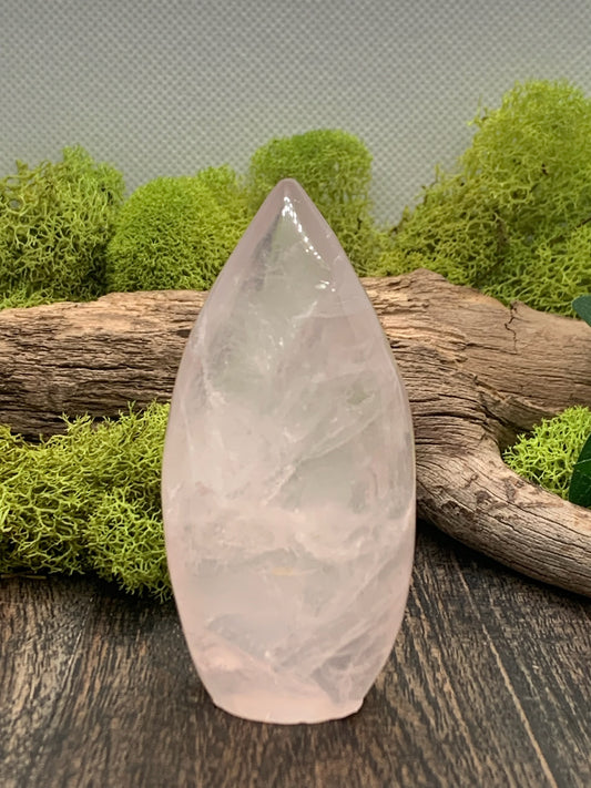 Rose Quartz Freeform Crystal Carving