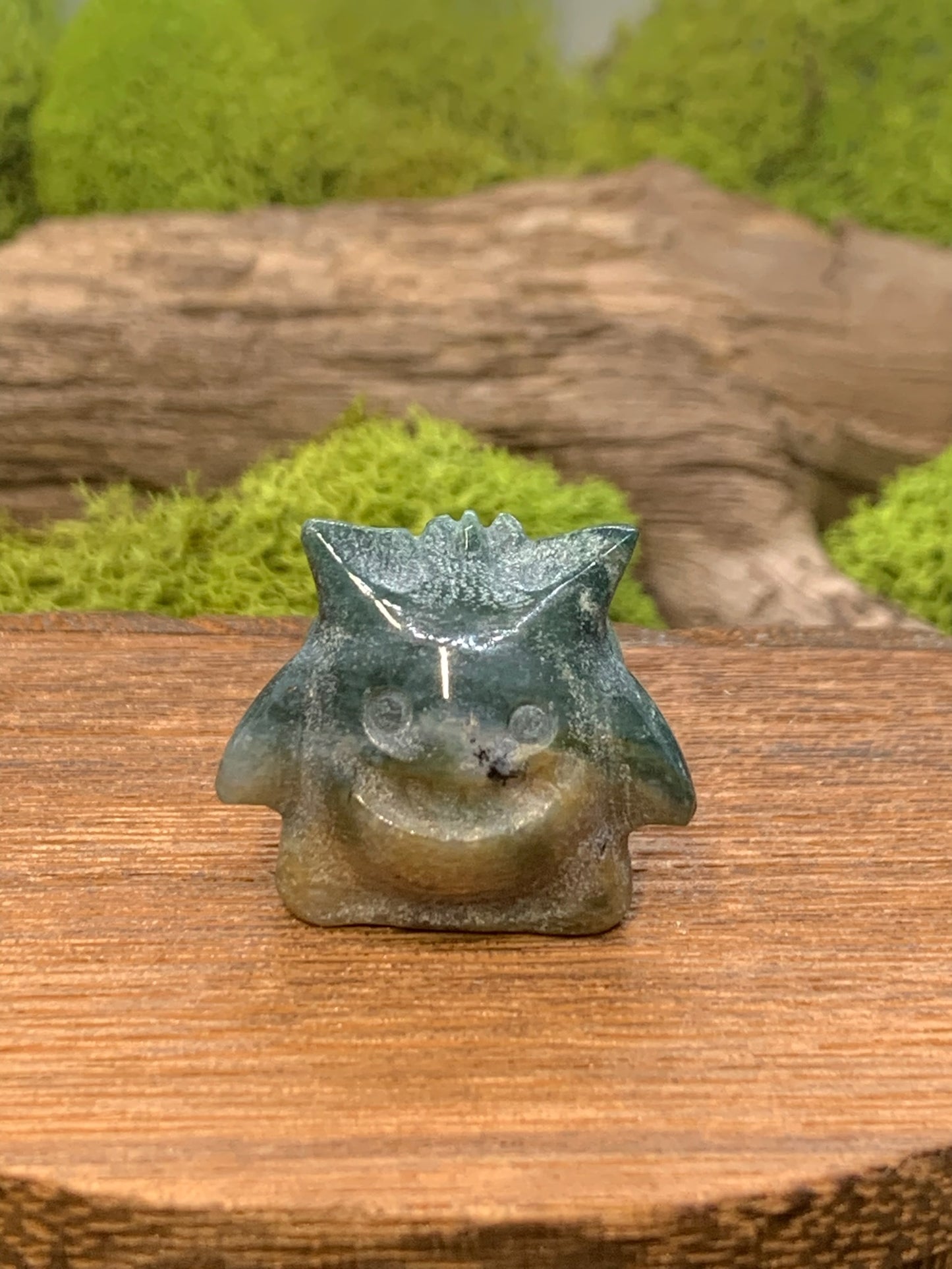 Moss Agate Gengar Carving