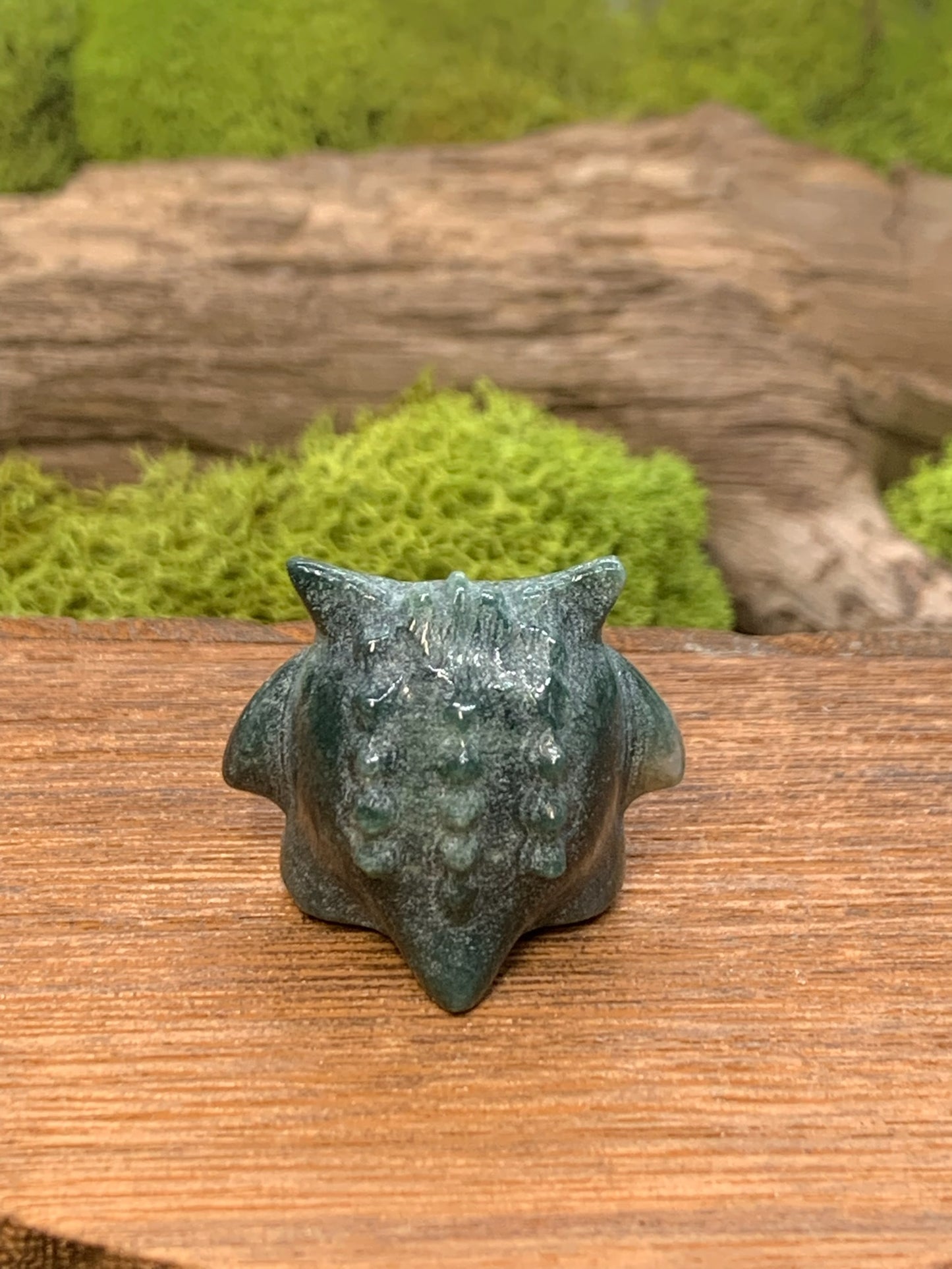 Moss Agate Gengar Carving