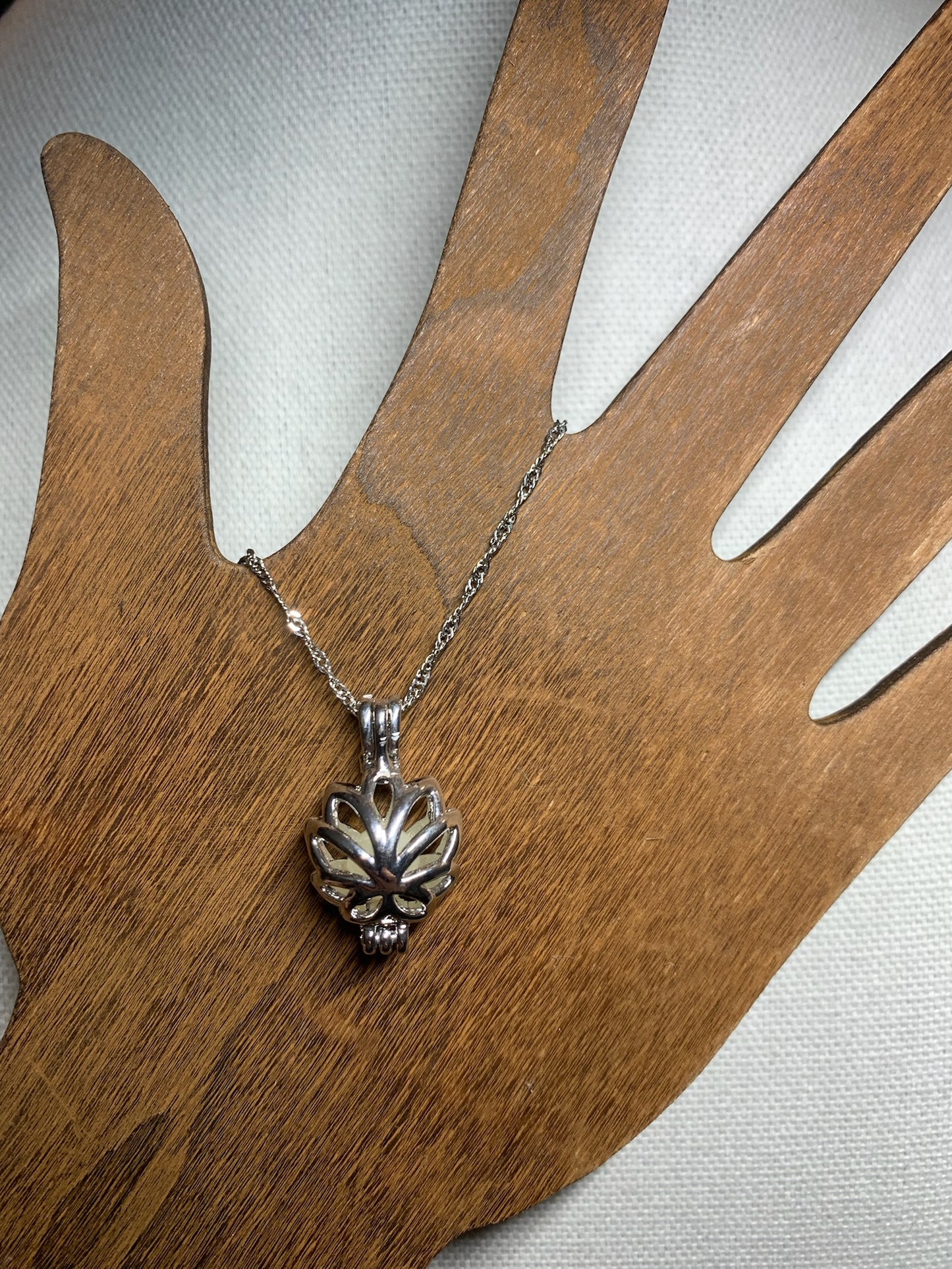 Yoga Lotus Moonlight Pendant Necklace