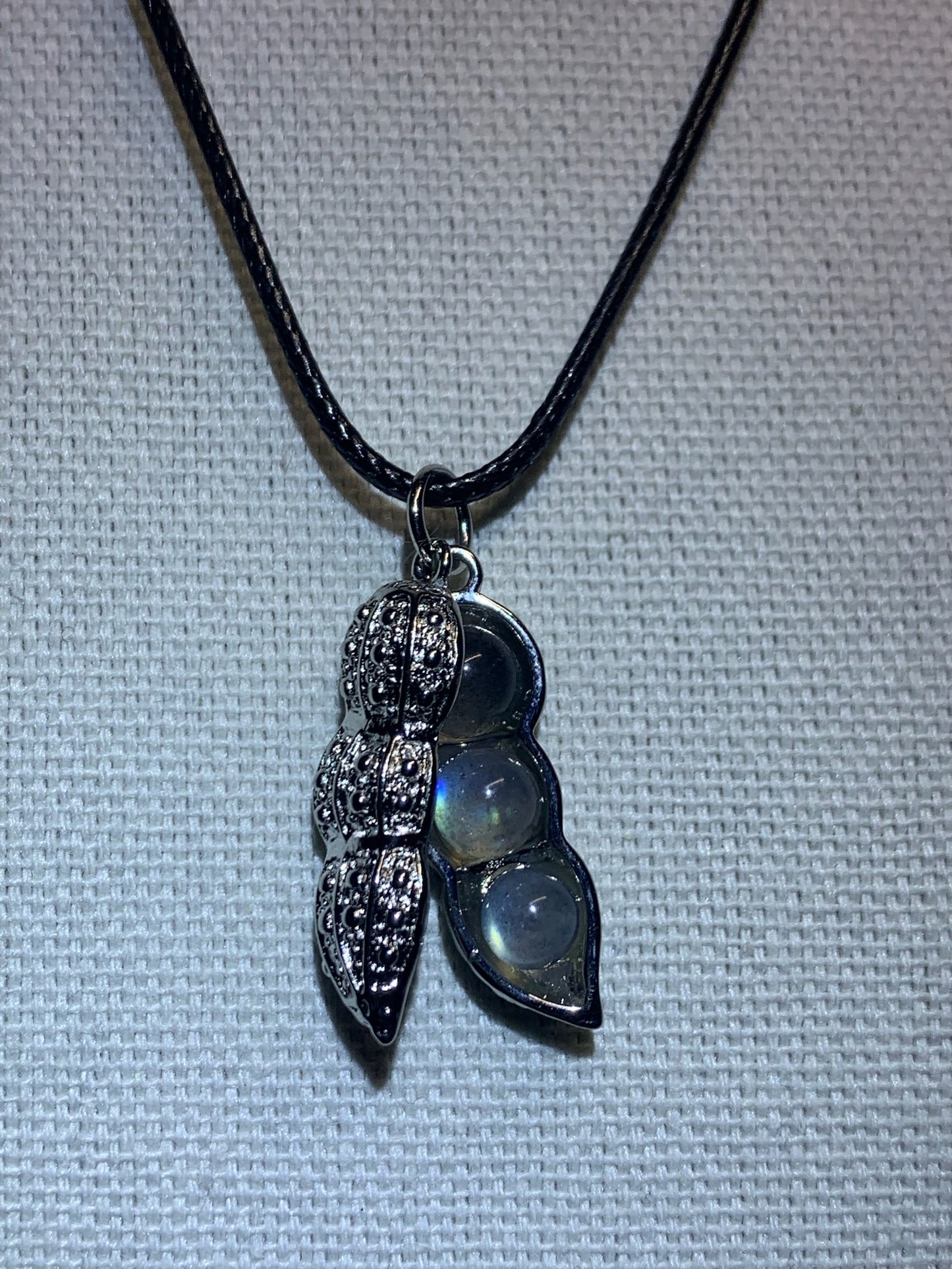 Labradorite Pea Pod Pendant Necklace