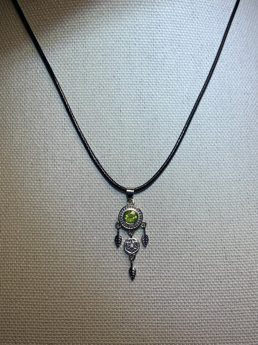 Peridot Dreamcatcher Pendant Necklace