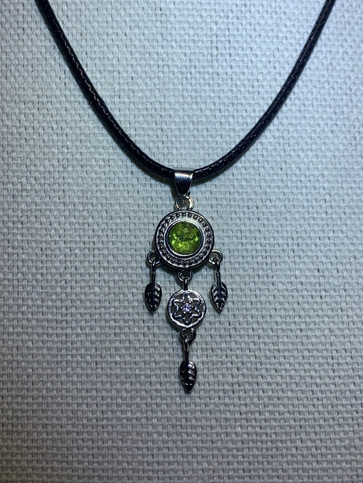 Peridot Dreamcatcher Pendant Necklace