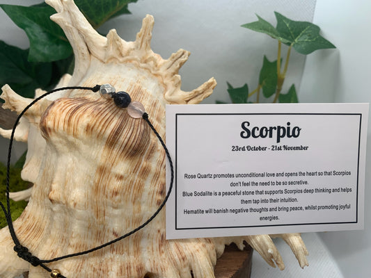 Scorpio Zodiac Adjustable Bracelet