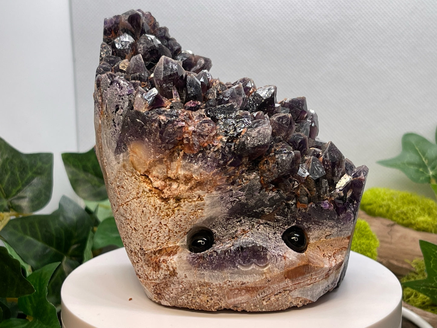 Amethyst Cluster Groot Carving