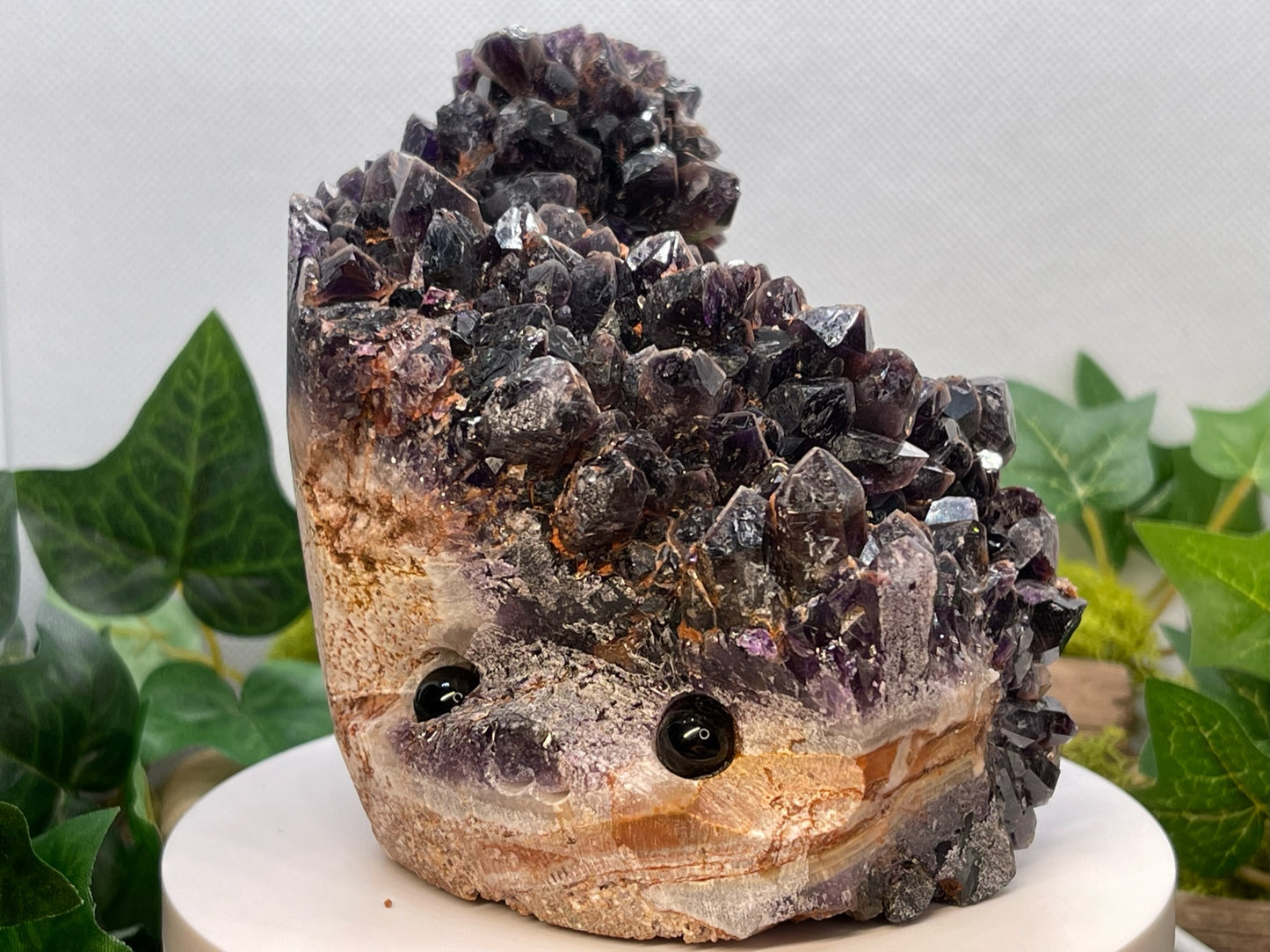 Amethyst Cluster Groot Carving