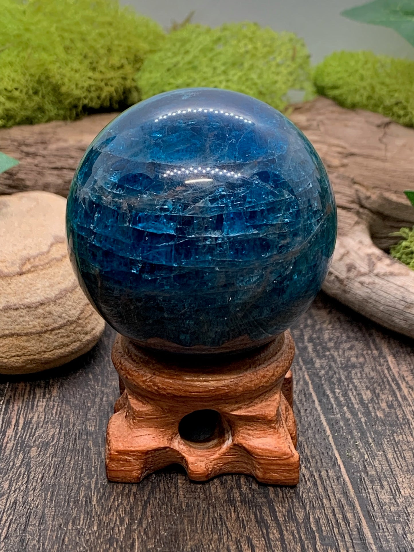 Blue Apatite Sphere