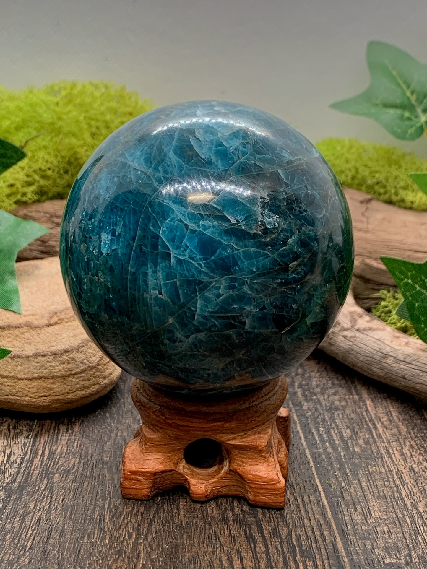 Blue Apatite Sphere