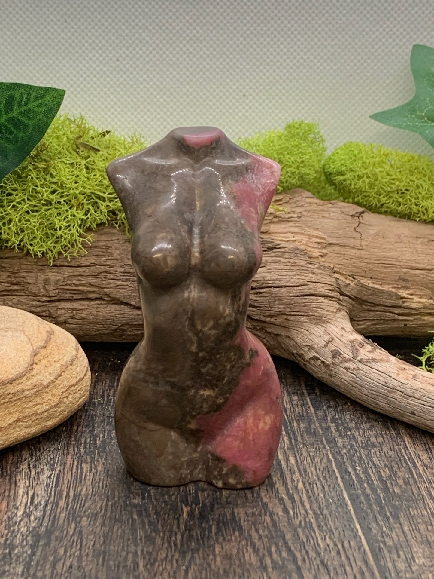 Rhodonite Goddess Body Carving