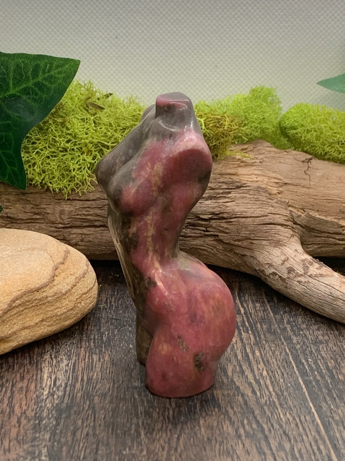 Rhodonite Goddess Body Carving