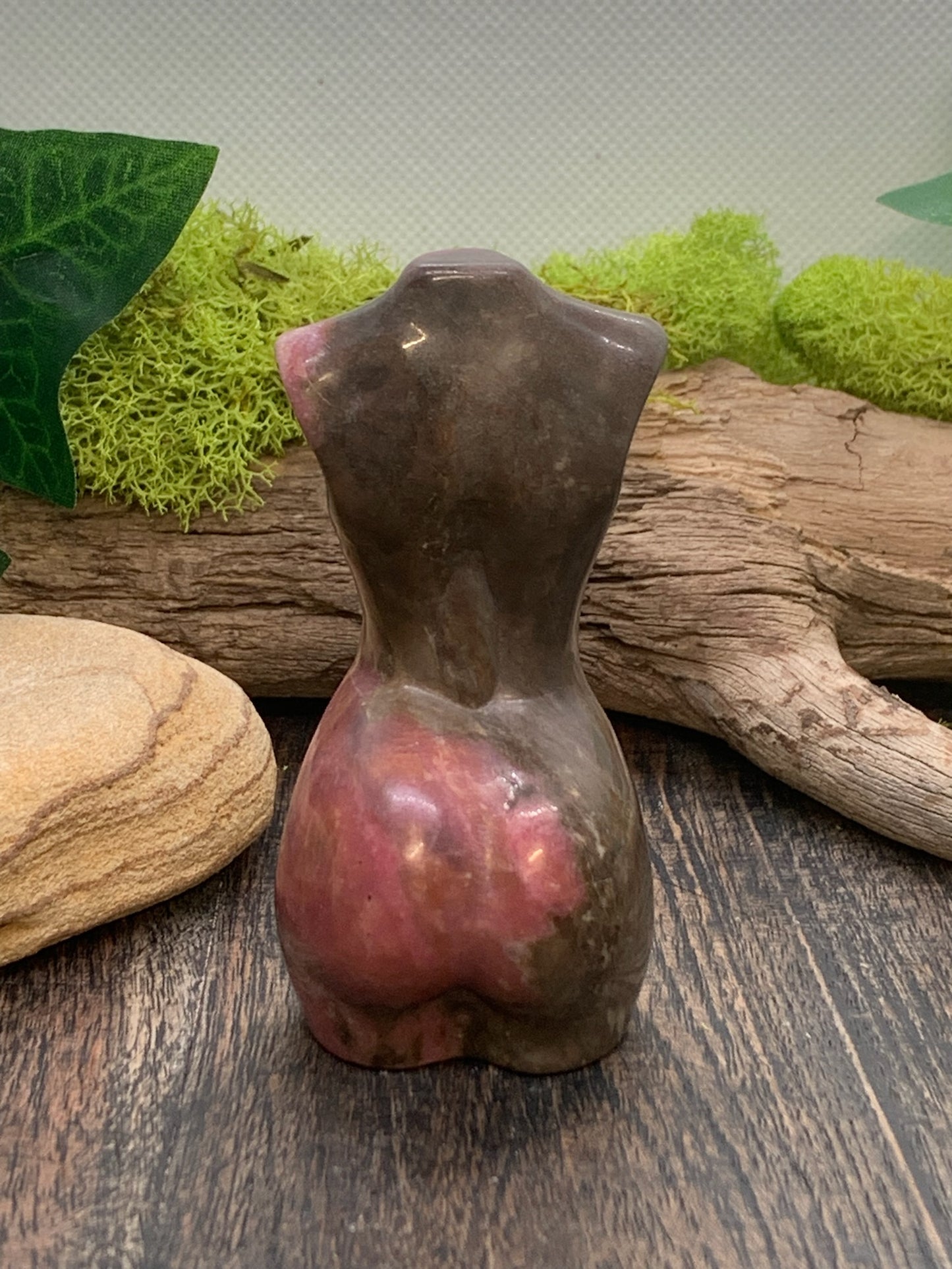 Rhodonite Goddess Body Carving