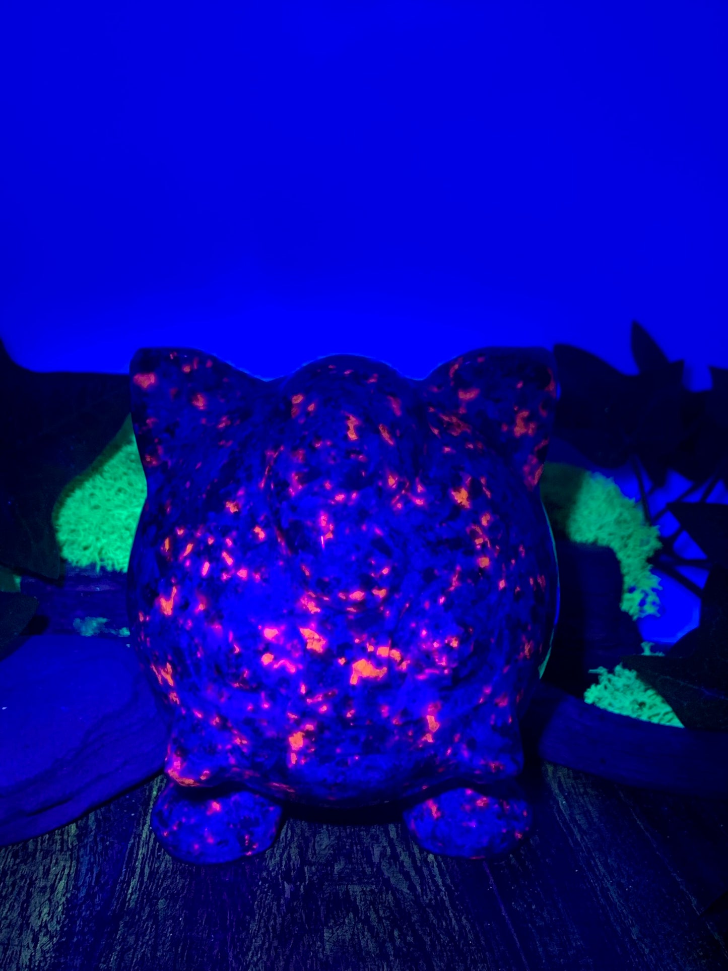 Fluorescent Sodalite Pokemon Carving