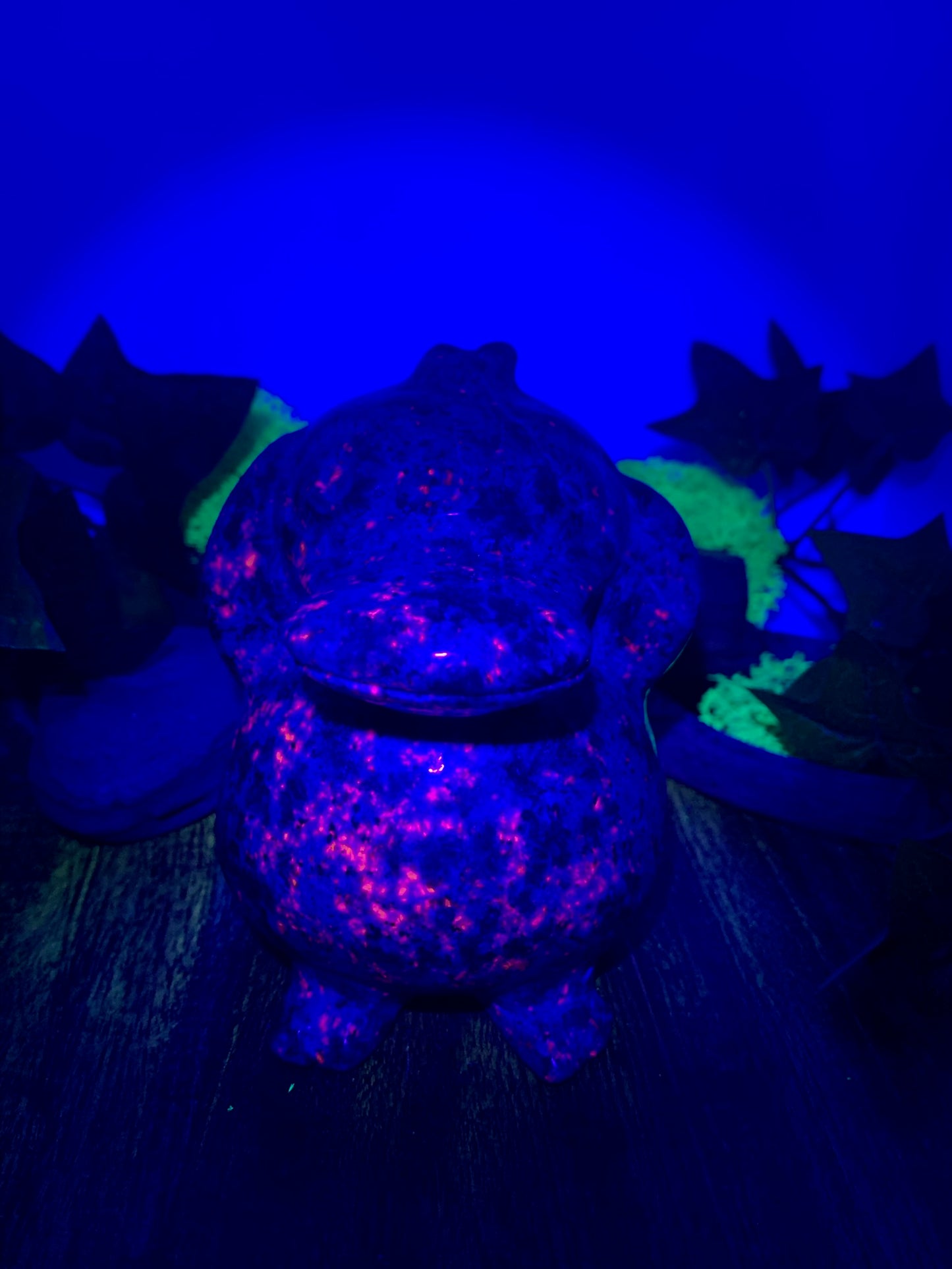 Fluorescent Sodalite Pokemon Carving