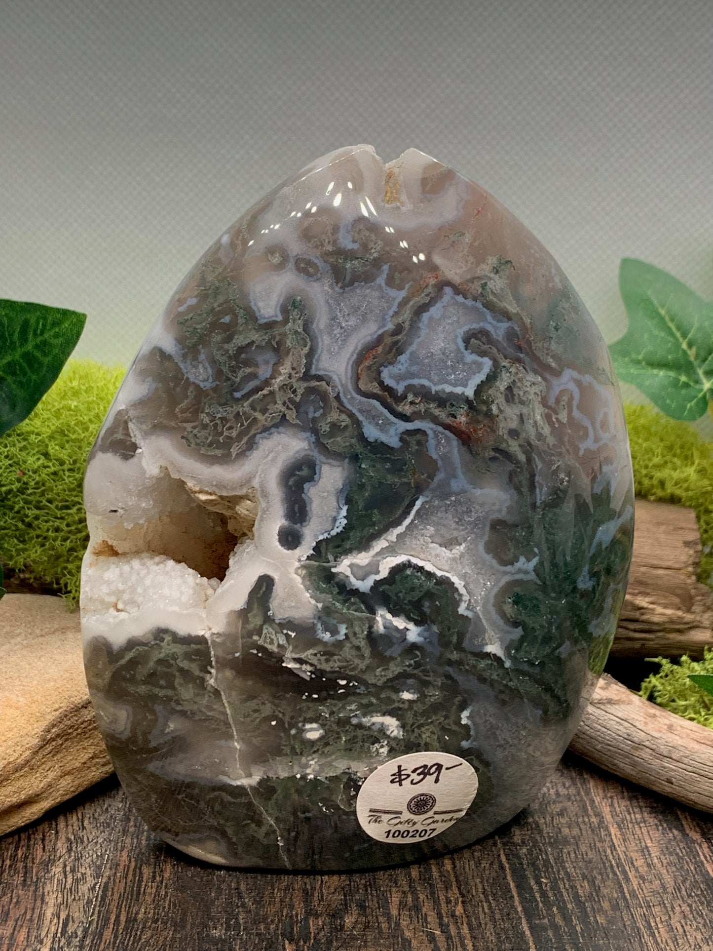 Druzy Moss Agate Freeform