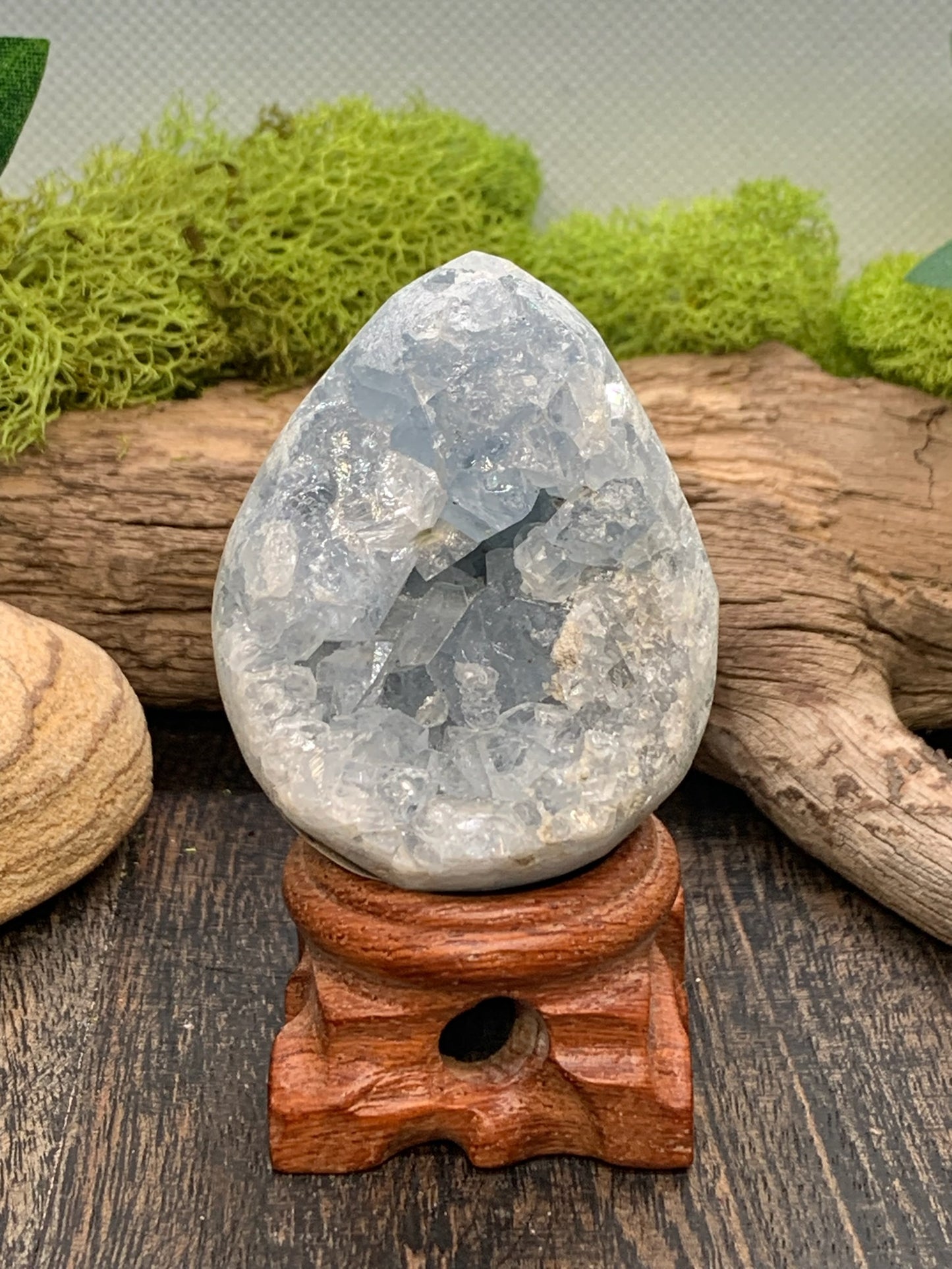 Celestine Druzy Egg