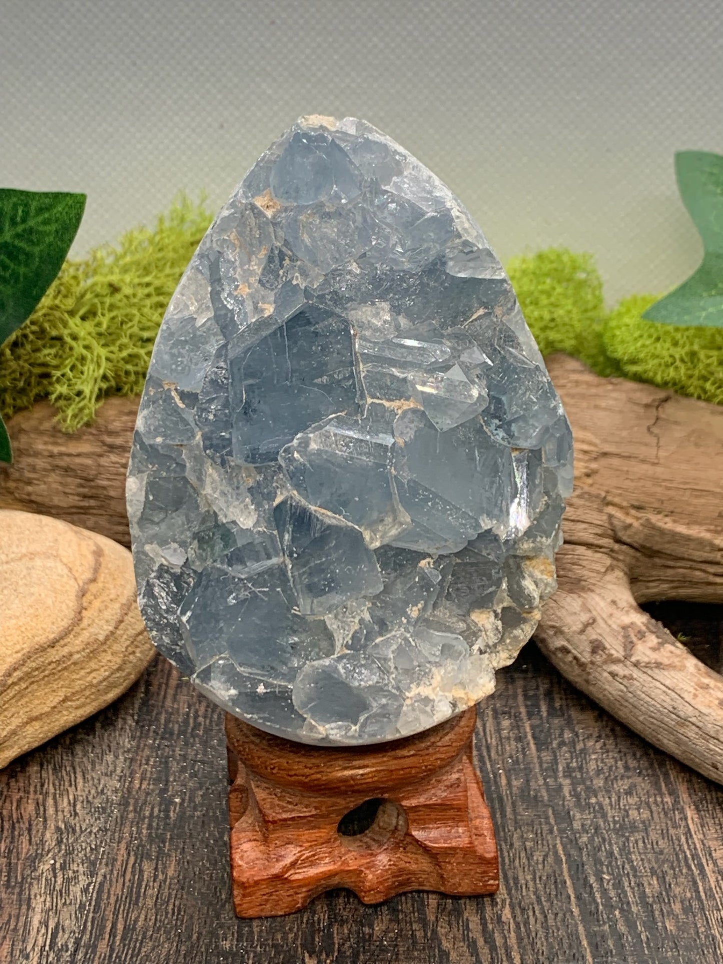 Celestine Druzy Egg