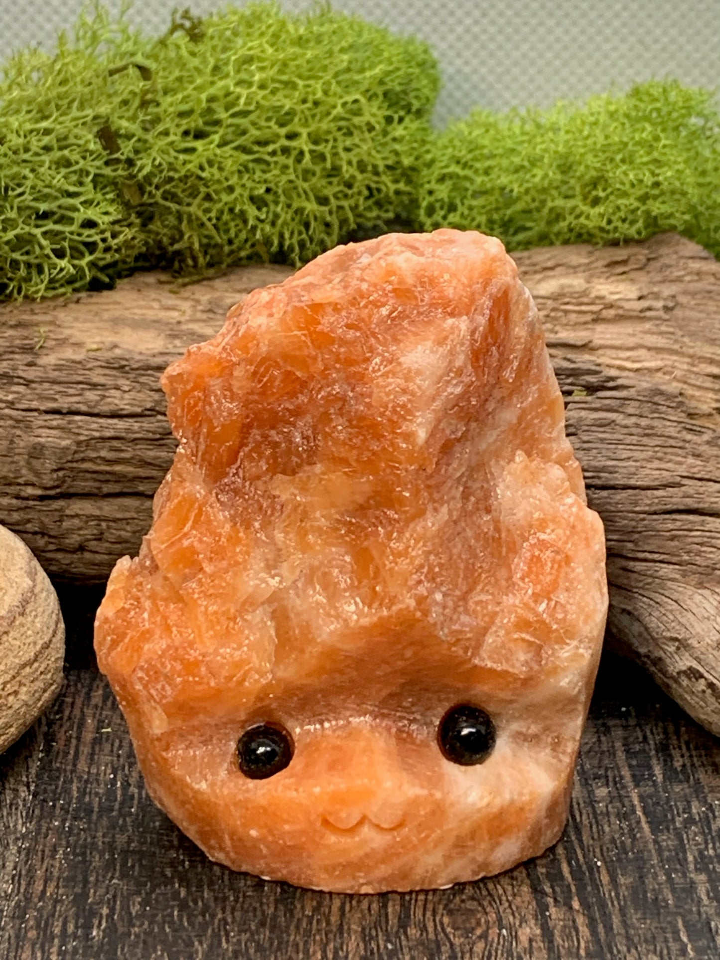 Orange Calcite Groot Carving