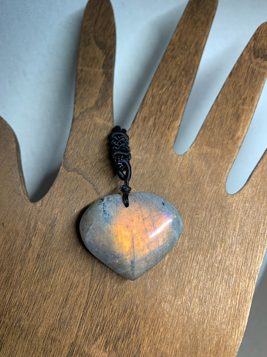 Labradorite Heart Pendant Necklace